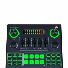 Leedoar V9SJ Professional Portable Audio Mixer Microphone Live Sound Card Voice Changer Gaming Live Broadcast Recording ,Precision Control