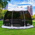 Leedor Pop Up Outdoor Canopy with PE Floor, 12'x 12' 8 Side Mesh Walls