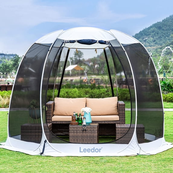 Alvantor Screen House Tent Instant Room Shelter Gazebos for Patios Outdoor Canopy 10'x10' Gray