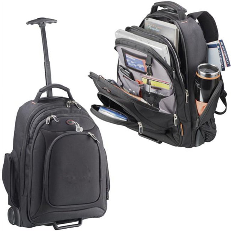 1900 rolling laptop backpack ebags exclusive Swissgear ScanSmart lined organizer panel to organize pens eBags Professional Slim Laptop Backpack