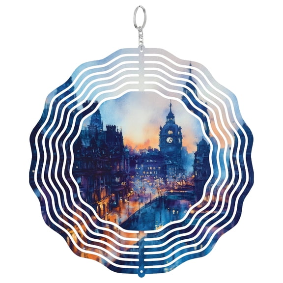 Leeds City Wind Spinner, Kinetic 3D Urban Garden Art Stainless Steel Decor