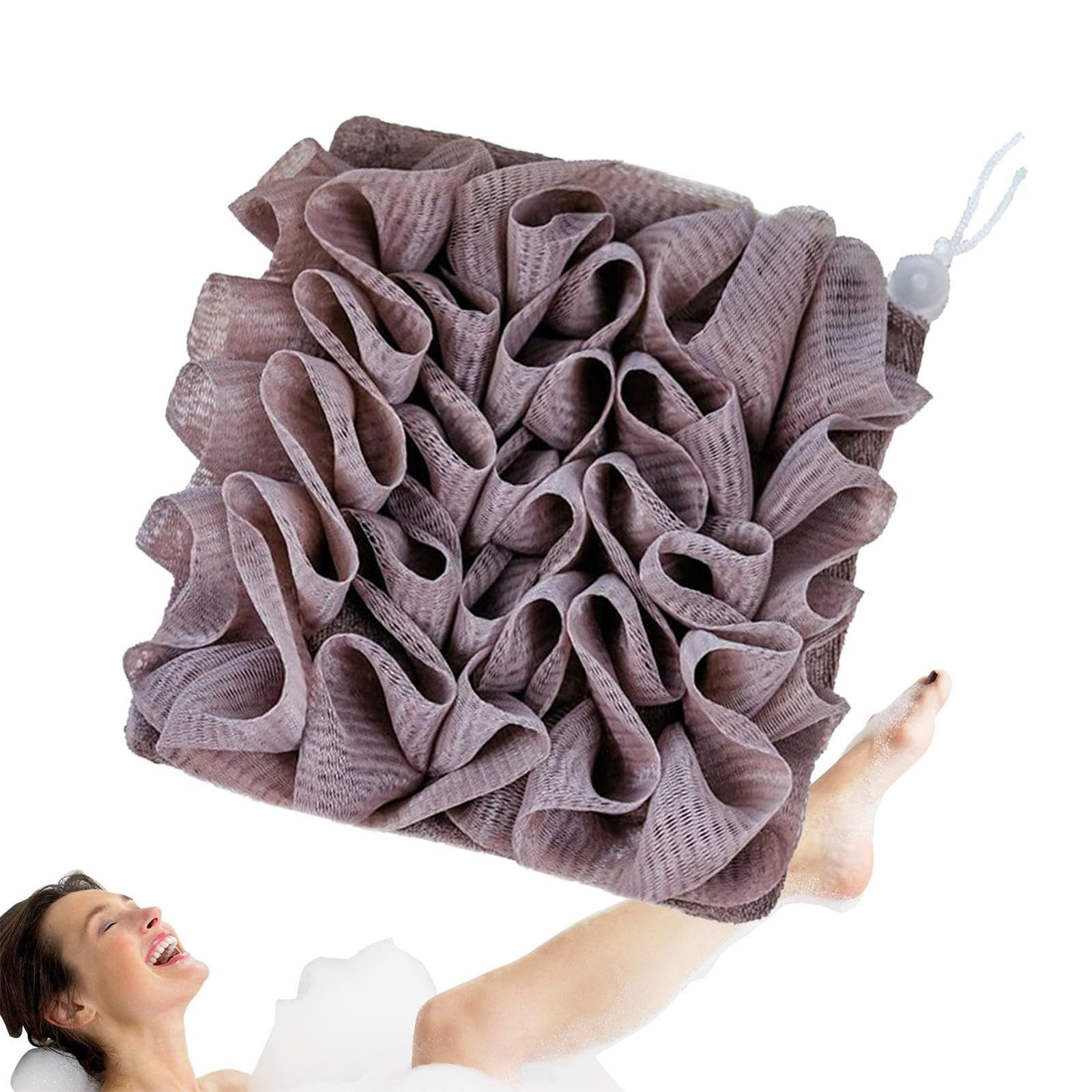 Leeff Soft Loofah And Washcloth | 2 In 1 Bath Loofah Sponge With ...