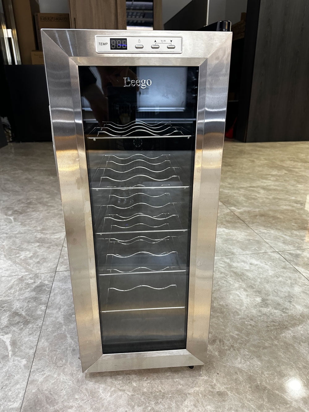 Leego Wine Bottle Cooler, Built-in or Freestanding Drink Cooler Fridge with Advanced Cooling System for Soda Wine Water, Quiet Operation, Silver