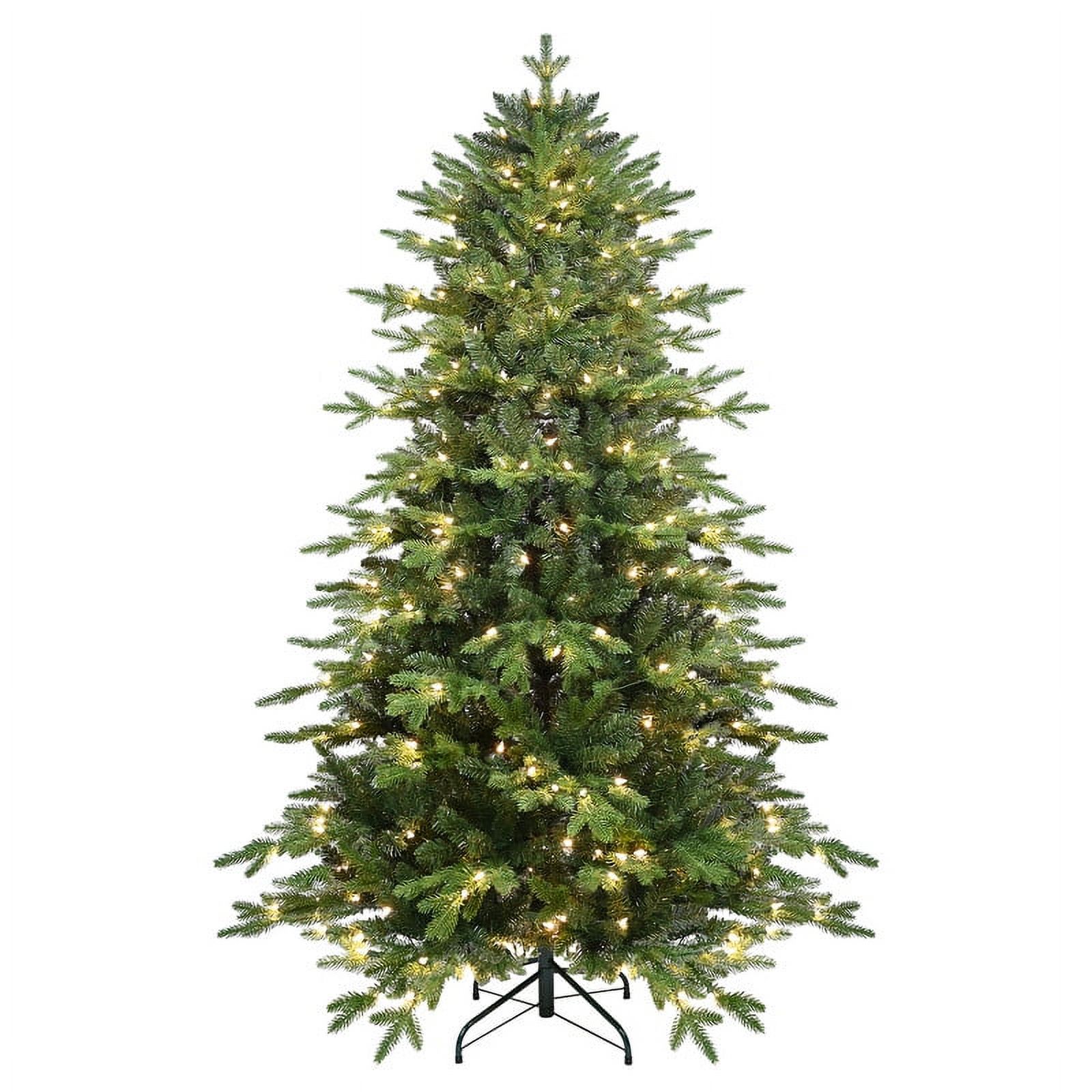Leeheeyee 7.5Foot PreLit Slim Artificial Christmas Tree，Metal Hinge