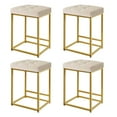 thumbnail image 1 of Leejay 24 inch Backless Counter Height Upholstered Beige Stool for Kitchen Island ,Set of 4, 1 of 6