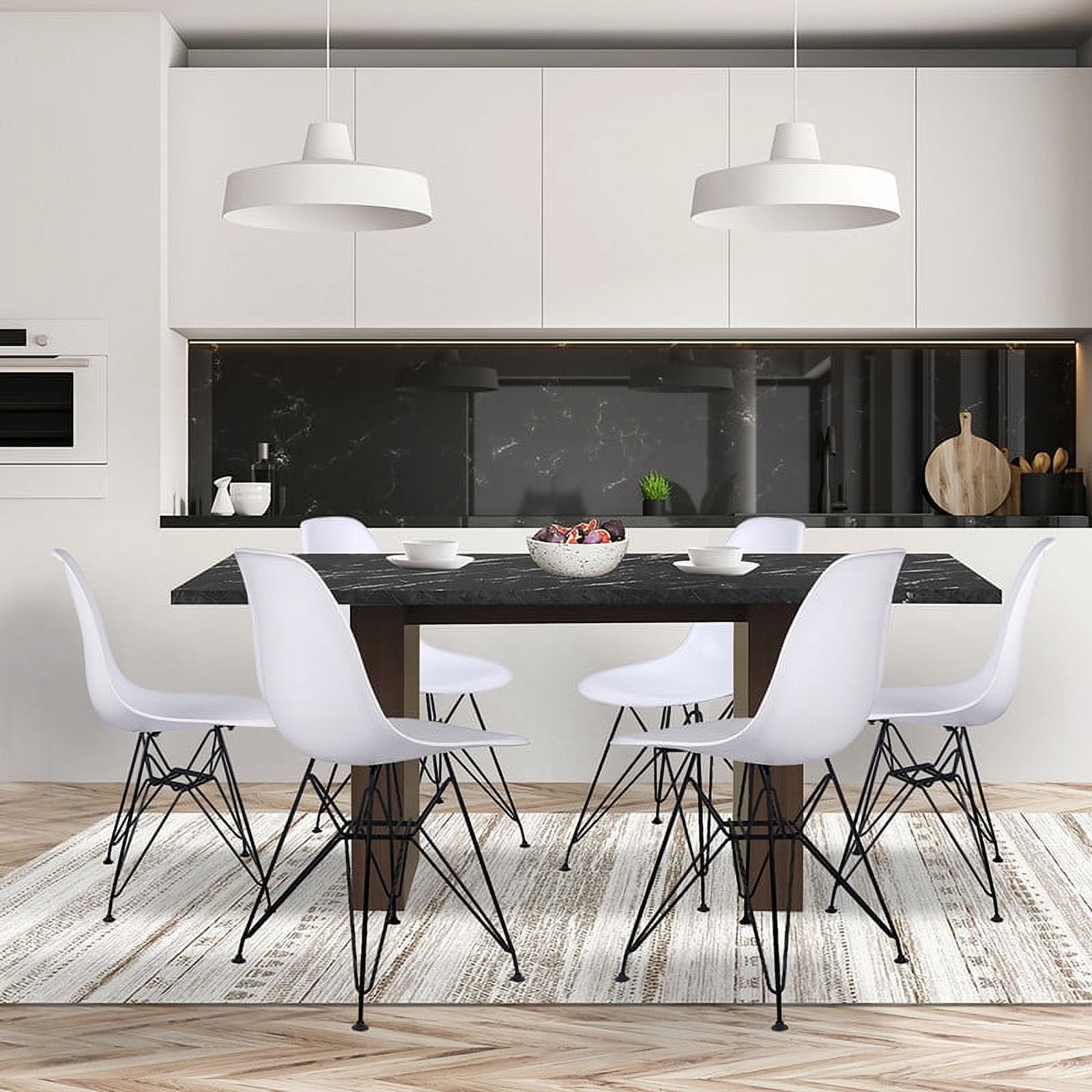 Leejay 7 Piece Kitchen Table Set,Rectangular Wood Dining Table and