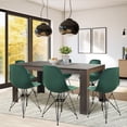 thumbnail image 1 of Leejay 7 Pieces Dining Table Set,59 inch Wooden Kitchen Table & 6 Pack Deep Green Chairs With Black Metal Tripod, 1 of 1