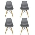 thumbnail image 1 of Leejay Dark Gray Plastic Dining Chairs with Wood Legs,Set of 4, 1 of 5
