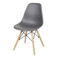 thumbnail image 1 of Leejay Dark Gray Plastic Dining Chairs with Wood Legs for Kitchen Room, 1 of 5
