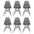 thumbnail image 1 of Leejay Gray Plastic Modern Dining Chairs for Dining Rooms, Living Room and Offices, Set of 6, 1 of 5