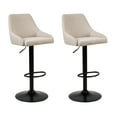 thumbnail image 1 of Leejay Home Linen Adjustable Swivel Bar Stool Set of 2 for Kitchen Island Dining Room,Beige, 1 of 5