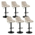 thumbnail image 1 of Leejay Linen Adjustable Swivel Bar Stool Set of 6 for Kitchen Island Dining Room,Beige, 1 of 5