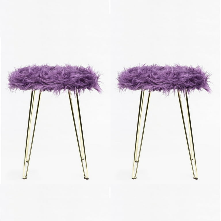 Purple fur stool sale