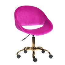 Leejay Purple Velvet Swivel Vanity Chairs with Gold Base for Makeup Room