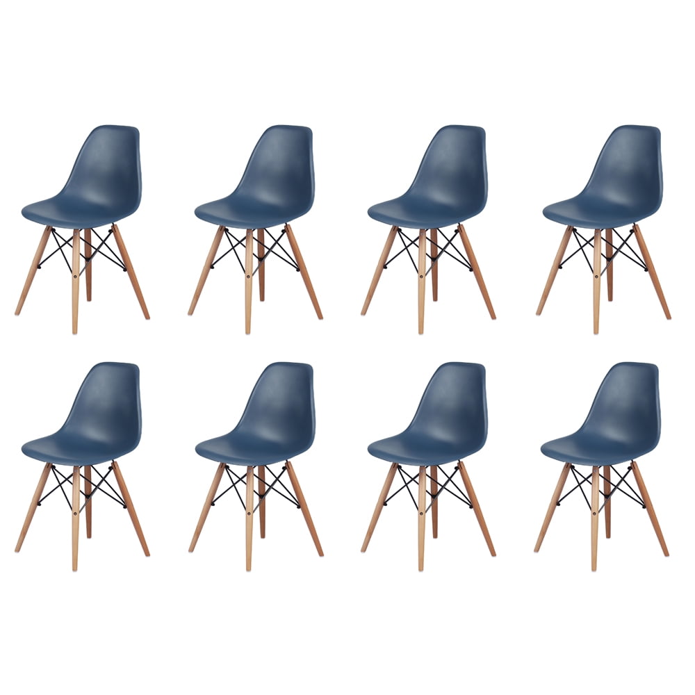 Leejay Teal Dining Chairs with Wood Legs for Kitchen Living Room,Set of ...