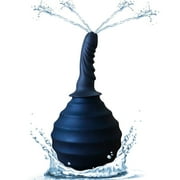 Enema Bulb with Back-Flow Prevention, Anal Douche Large Capacity with 4 Shower Holes, Reusable Anal Cleaner Vaginal Cleaner for Women & Men, Soft Silicone, Leakproof, Black