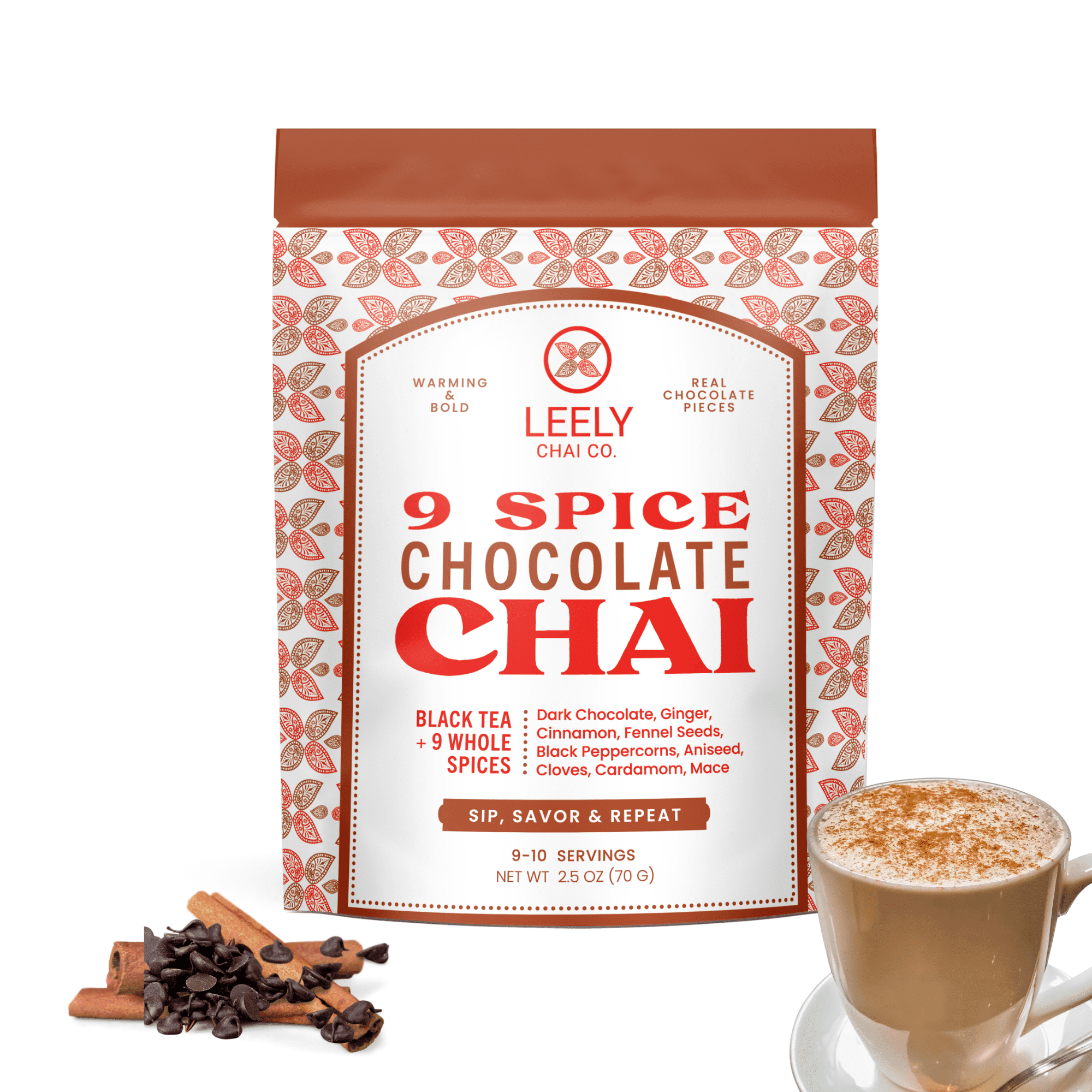 Leely Chai Chocolate Masala Chai, Loose Leaf. Organic Assam Black Tea ...