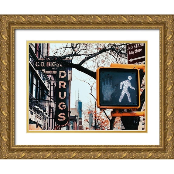 Leeman, Joshua 32x25 Gold Ornate Wood Framed with Double Matting Museum Art Print Titled - Sign Layers