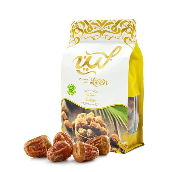 Leen Premium Sukkari Dates 110 g Soft Naturally Sweet Saudi Arabian Dates, Fresh Whole Tamr Snack, No Added Sugar, High Fiber Energy Fruit