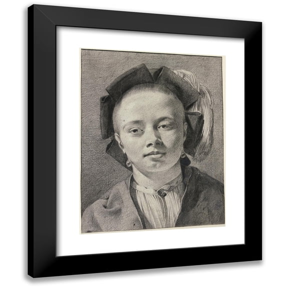 Leendert van der Cooghen 19x24 Black Modern Framed Museum Art Print Titled - Portrait of a Young Person