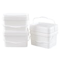 thumbnail image 1 of Leendines 2.5 Gallon 4 Pack Small Rectangular Pail Bucket with Lid, White Plastic Paint Pails, 1 of 4