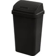 thumbnail image 1 of Leendines Plastic Garbage Can with Swing Lid - 50 L - 4 Pack, Black, 1 of 5
