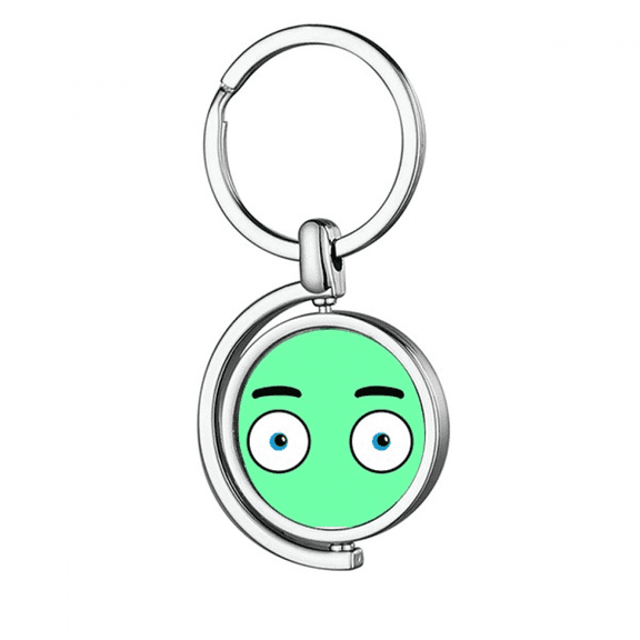 Leer Shock Startle Eyes Rotating Keychain Metal Keyring Holder