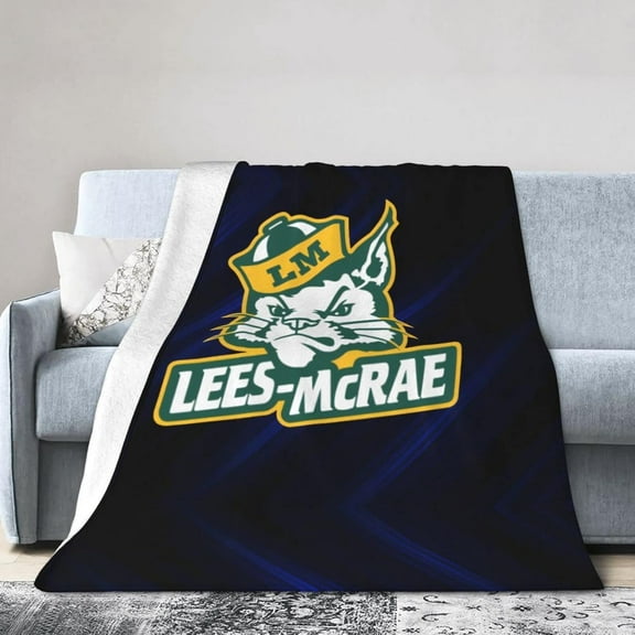 Lees-Mcrae College Logo Fleece Blanket, Very Soft Microfiber Flannel Blanket for Couch Warm and Cozy for All Seasons