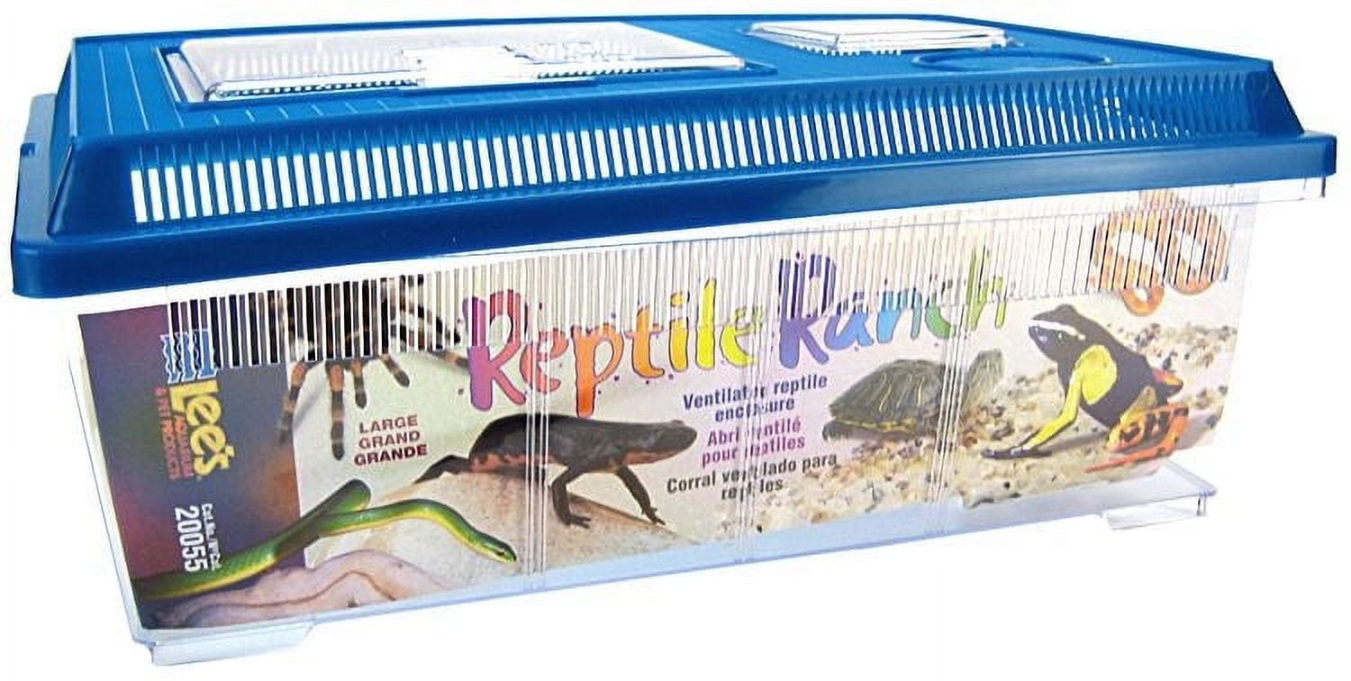 Lees Reptile Ranch Ventilated Reptile and Amphibian Rectangle Habitat with Lid [Reptile Terrariums and Tanks, Lees, Reptile Supplies] Large - 1 count