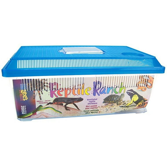 Lees Reptile Ranch Ventilated Reptile and Amphibian Rectangle Habitat with Lid [Reptile Terrariums and Tanks, Lees, Reptile Supplies] Small - 1 count