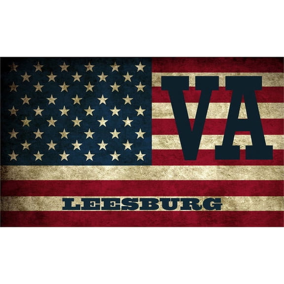 Leesburg VA Virginia Loudoun County Vintage US Flag Decal Bumper Sticker 3M Vinyl 3" x 5"