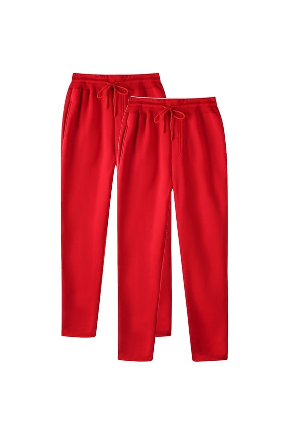 Leesechin 2 Pack Men's Cotton Pajama Pants Soft Knit Sleep Lounge Pants for men with Drawstring Pockets Button Fly