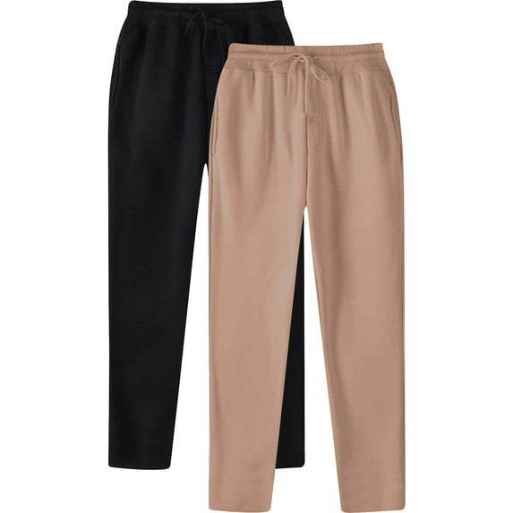 Leesechin 2 Pack Mens 100% Cotton Pajama Pants, Lightweight Soft Lounge Pant with Pockets Sleep Pj Bottoms for Men