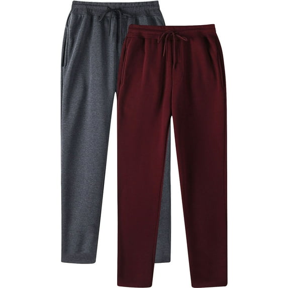 Leesechin 2 Pack Mens 100% Cotton Pajama Pants, Lightweight Soft Lounge Pant with Pockets Sleep Pj Bottoms for Men