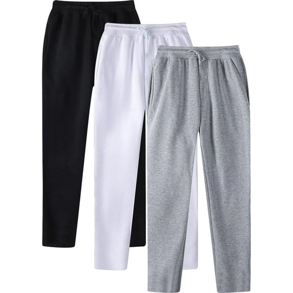 Leesechin 3 Pack Mens Joggers Mens Athletic Sweatpants with Pockets for Men