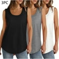 thumbnail image 1 of Leesechin 3PC Womens Tank Tops Summer T Shirts Sleeveless Casual Loose Tunic Blouses, 1 of 9