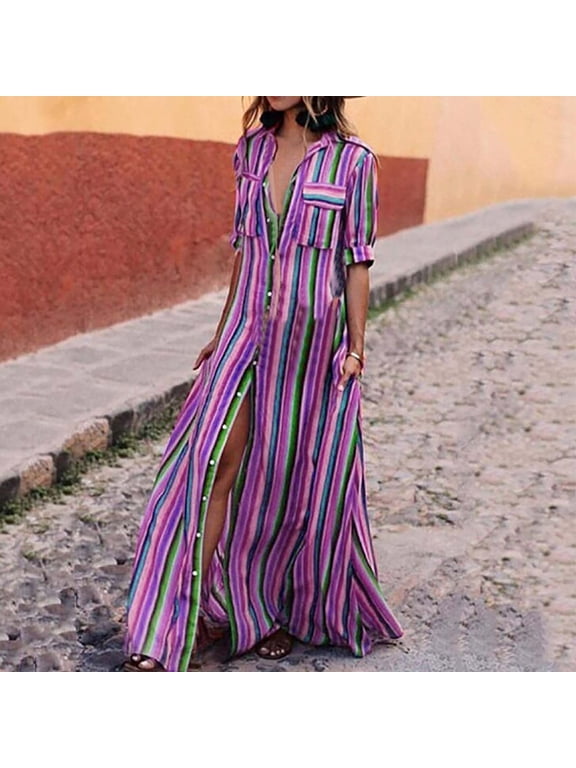 Leesechin Beach Kaftan Dress for Women Swimsuit Cover Up Loose Casual Maxi Dress Plus Size Dress Homewear for Women