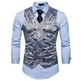 thumbnail image 1 of Leesechin Big Mens Suit Vest Clearance Men's Fashion Everyday Party Casual Print Double Breasted Blazer Jacket, 1 of 5