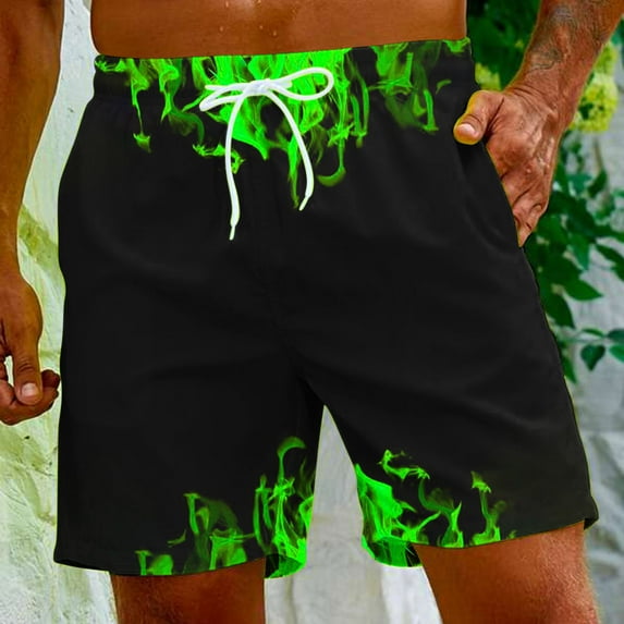 Leesechin Big and Tall Shorts Clearance Mens Shorts Solid Pocket Elastic Waist Straight Half Shorts Pants Sport Pants
