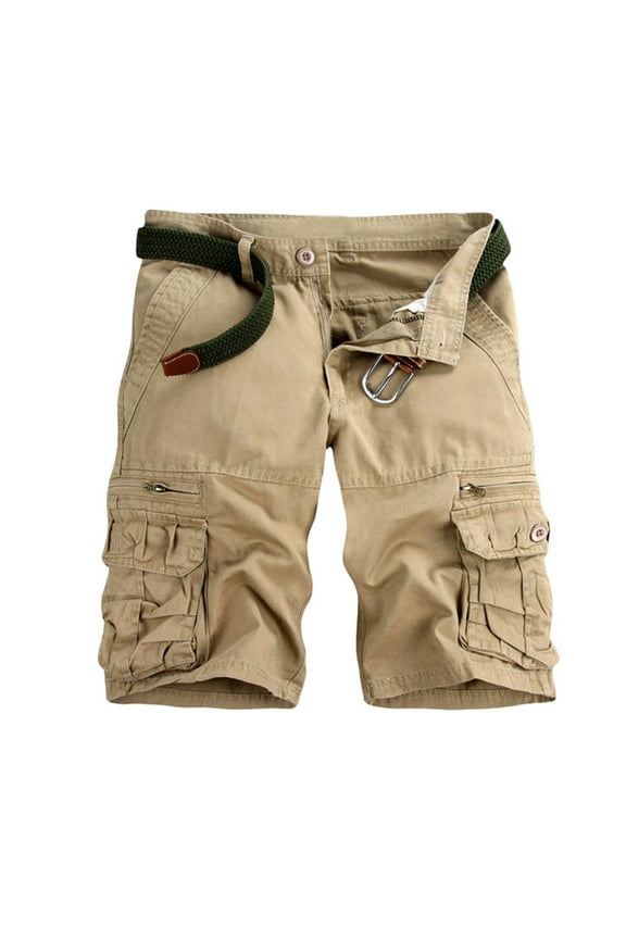 Big and Tall Shorts for Men Men's Casual Pure Color Outdoors Pocket Beach Work Trouser Cargo Shorts Pant