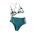 thumbnail image 1 of Leesechin Bikini for Women Ladies Pineapple Print Bikini Set Push-Up Swimsuit Beachwear Padded Swimwear Blue M, 1 of 1