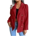 thumbnail image 1 of Leesechin Blazers for Women Classic Solid Color Corduroy Long Sleeves Button Casual Blazer Jacket Tops Coat on Clearance, 1 of 9