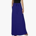 thumbnail image 1 of Leesechin Boho Skirts for Women Ladies Fashion Solid Color Pocket Elastic Waist Casual Ankle Skirt, 1 of 8