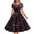 thumbnail image 1 of Leesechin Breast Cancer Awareness Dresses Clearance Women's Pink Ribbon Butterfly Print Dress Sleeveless Long Skirt, 1 of 2