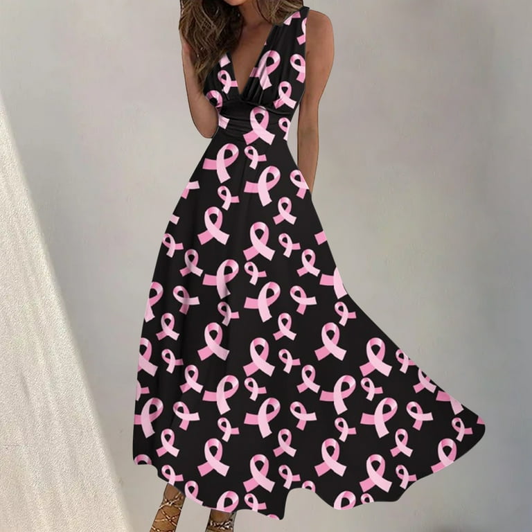 pink breast cancer dress Breast Cancer Awareness Month Off Shoulder Maxi Dress Butterfly Polynesia Watercolor Pink