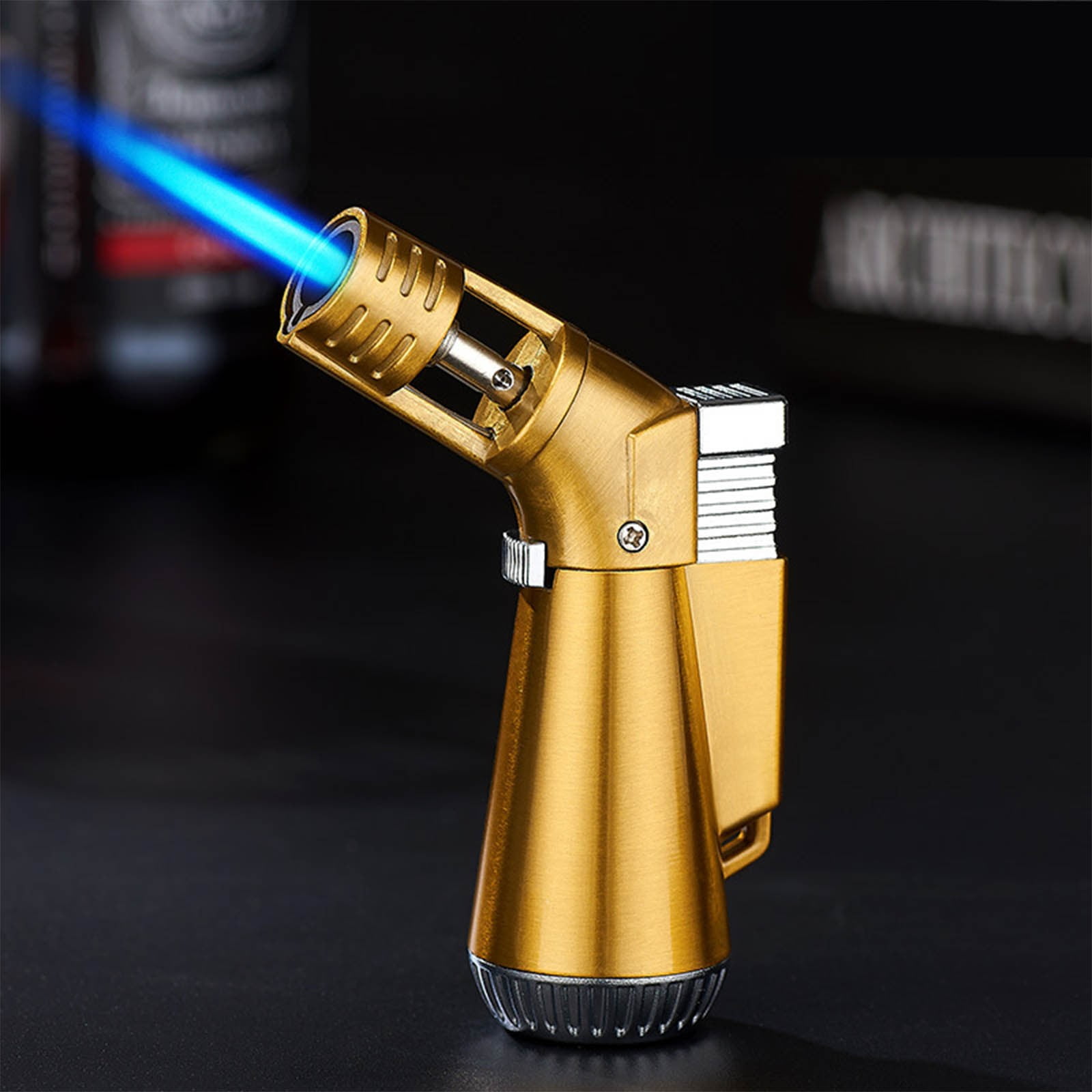 Leesechin Butane Torch with Fuel Gauge, Onehand Operation Kitchen