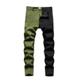 thumbnail image 1 of Leesechin Cargo Pants for Men New Khakis Casual Zip Closure Panel Washed Stretch Casual Trousers Jeans Trousers Army Green S, 1 of 7