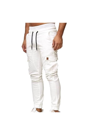 Leesechin Cargo Pants for Men Summer Khakis Casual Short Jogger Sport Jogger Jogging Long Sports Pants White 3XL