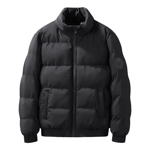 Leesechin Clearance Big & Tall Jackets for Men Loose Plush Warm Cotton Hooded Jacket Long Sleeve Parkas Black XL