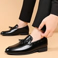 thumbnail image 1 of Leesechin Fashion Men's Casual Round Head Comfy Leather Shoes Casual Shoes, 1 of 7
